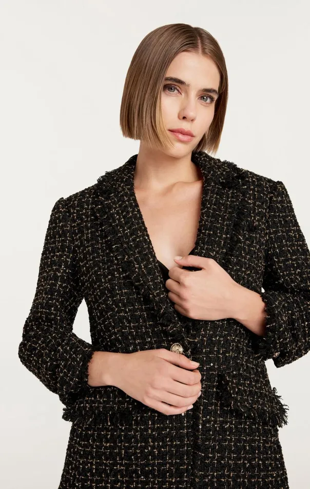 Women Sylvie Boucle Khloe Blazer Blackgold Cinq Sept Blazers