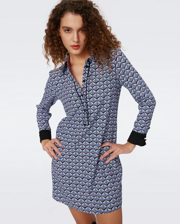 Women Tamina Dress Tiny Stadium Geo Purple Blush DVF Dresses