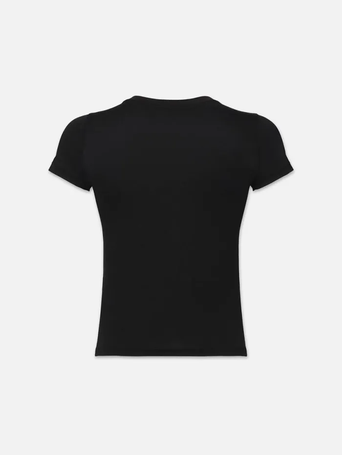 Women Tanks and Tees FRAME Baby Tee 8212 Black Women Tanks and Tees FRAME Baby Tee 8212 Black