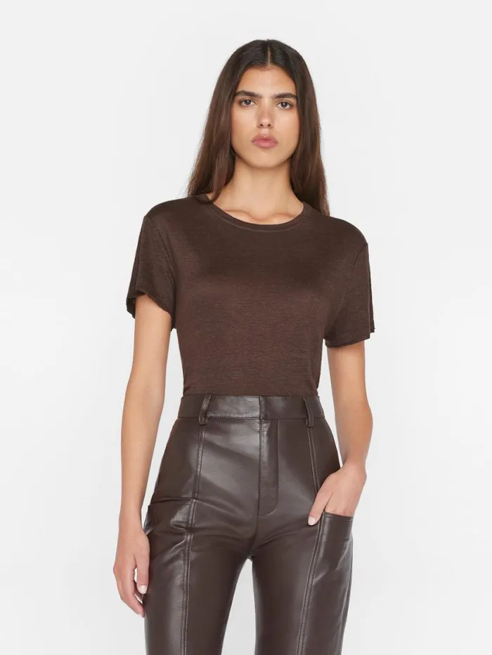 Women Tanks and Tees FRAME Easy True Tee 8212 Espresso Women Tanks and Tees FRAME Easy True Tee 8212 Espresso