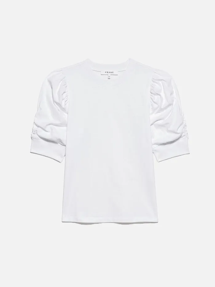 Women Tanks and Tees FRAME Frankie Tee 8212 Blanc