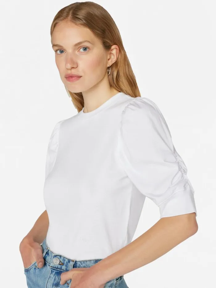 Women Tanks and Tees FRAME Frankie Tee 8212 Blanc Women Tanks and Tees FRAME Frankie Tee 8212 Blanc