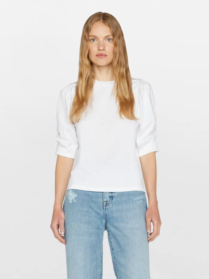 Women Tanks and Tees FRAME Frankie Tee 8212 Blanc Women Tanks and Tees FRAME Frankie Tee 8212 Blanc