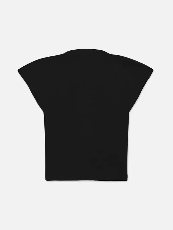 Women Tanks and Tees FRAME Le High Rise V Neck Tee 8212 Noir Women Tanks and Tees FRAME Le High Rise V Neck Tee 8212 Noir