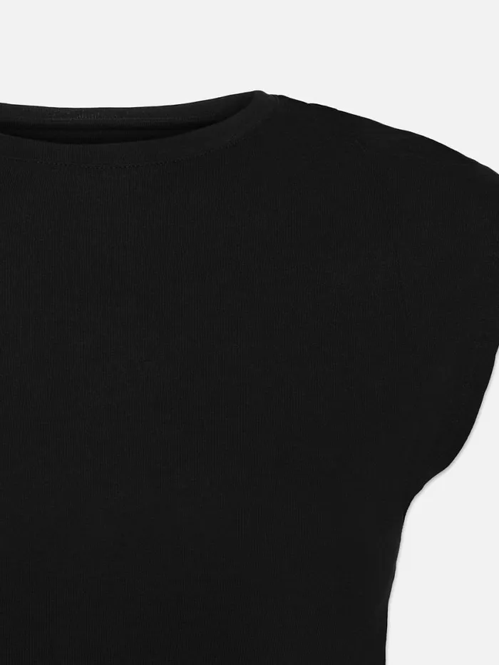 Women Tanks and Tees FRAME Le Mid Rise Muscle Tee 8212 Noir