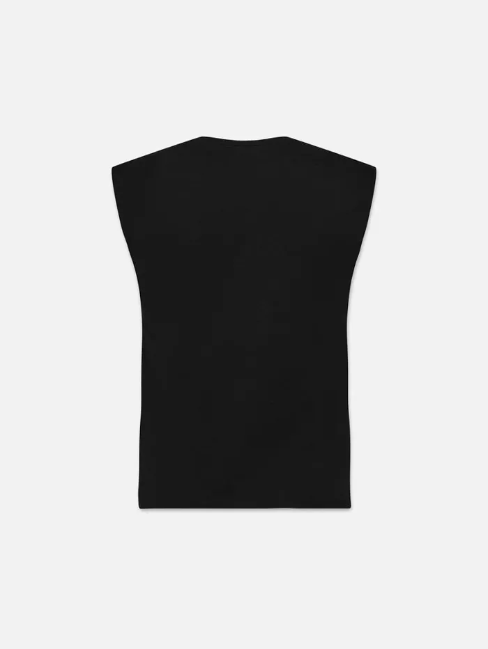 Women Tanks and Tees FRAME Le Mid Rise Muscle Tee 8212 Noir
