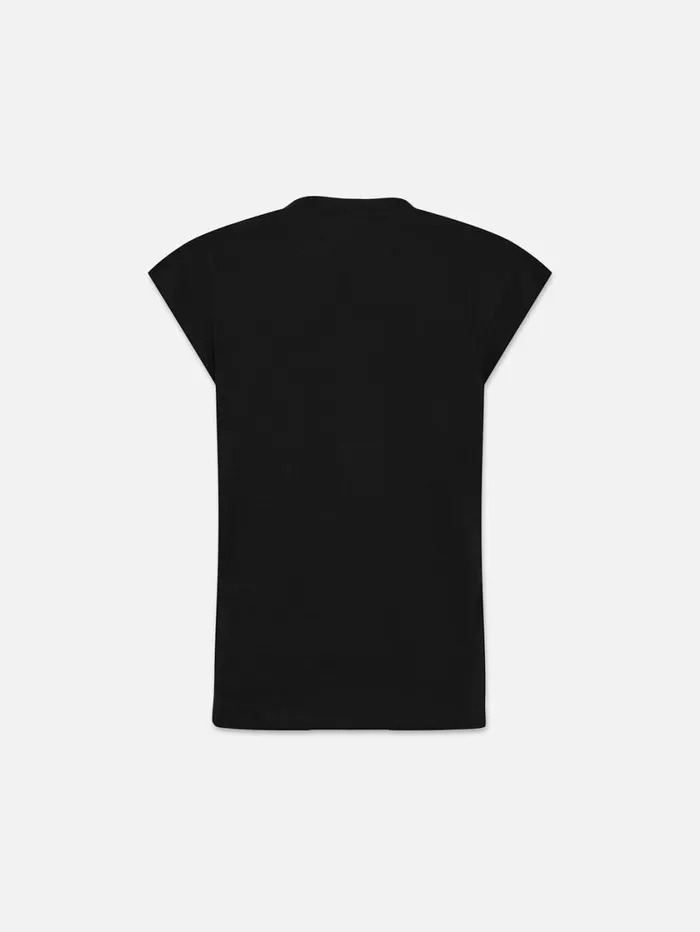 Women Tanks and Tees FRAME Le Mid Rise V Neck Tee 8212 Noir