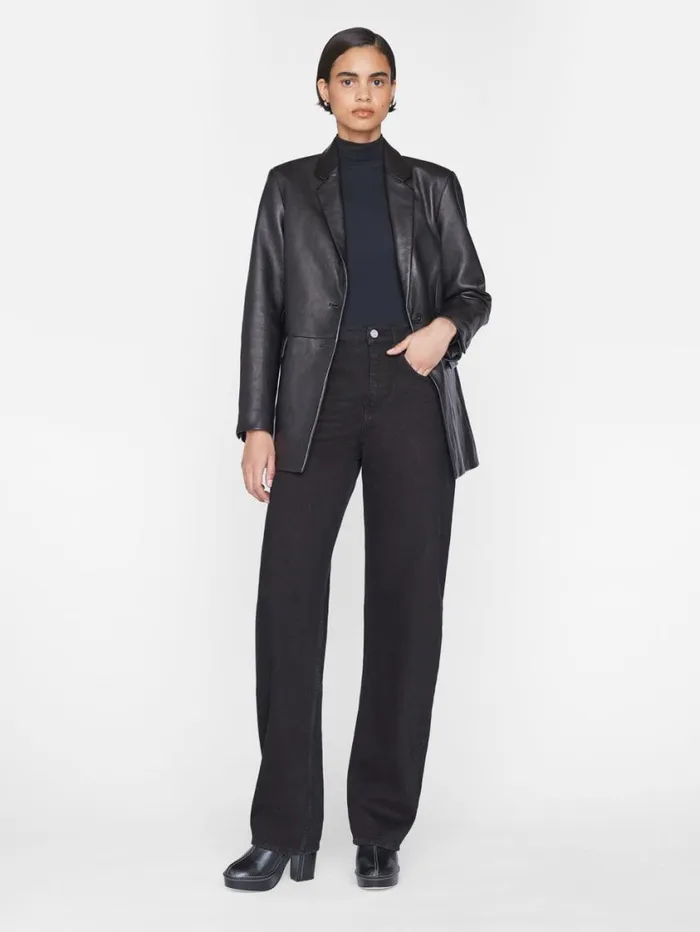 Women Tanks and Tees FRAME Rib Turtleneck 8212 Noir Women Tanks and Tees FRAME Rib Turtleneck 8212 Noir