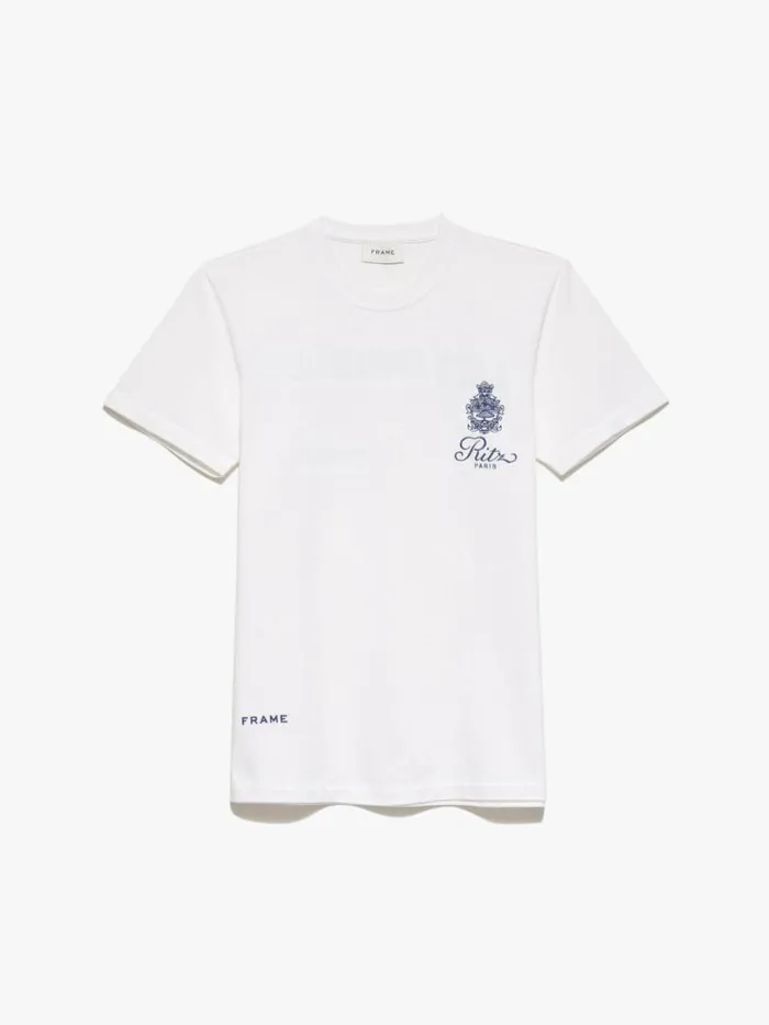 Women Tanks and Tees FRAME Ritz Women039s Logo Tee 8212 Blanc