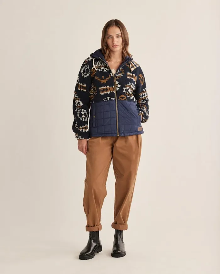 Women TANSY FLEECE HOODED JACKET Midnight Highland Ridge Pendleton Jackets and Coats