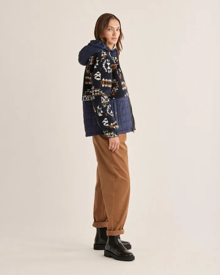 Women TANSY FLEECE HOODED JACKET Midnight Highland Ridge Pendleton Jackets and Coats