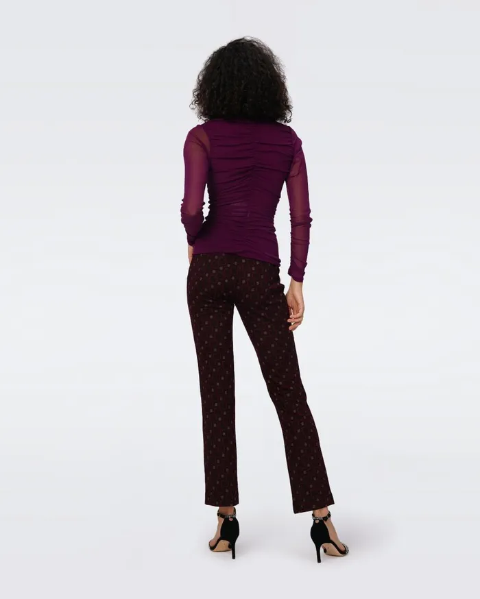 Women Tavolara Jacquard Pants Tiny Vinyl Links Plum DVF Pants and Shorts