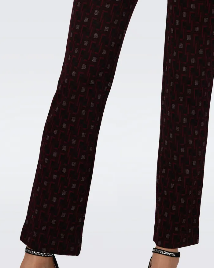 Women Tavolara Jacquard Pants Tiny Vinyl Links Plum DVF Pants and Shorts