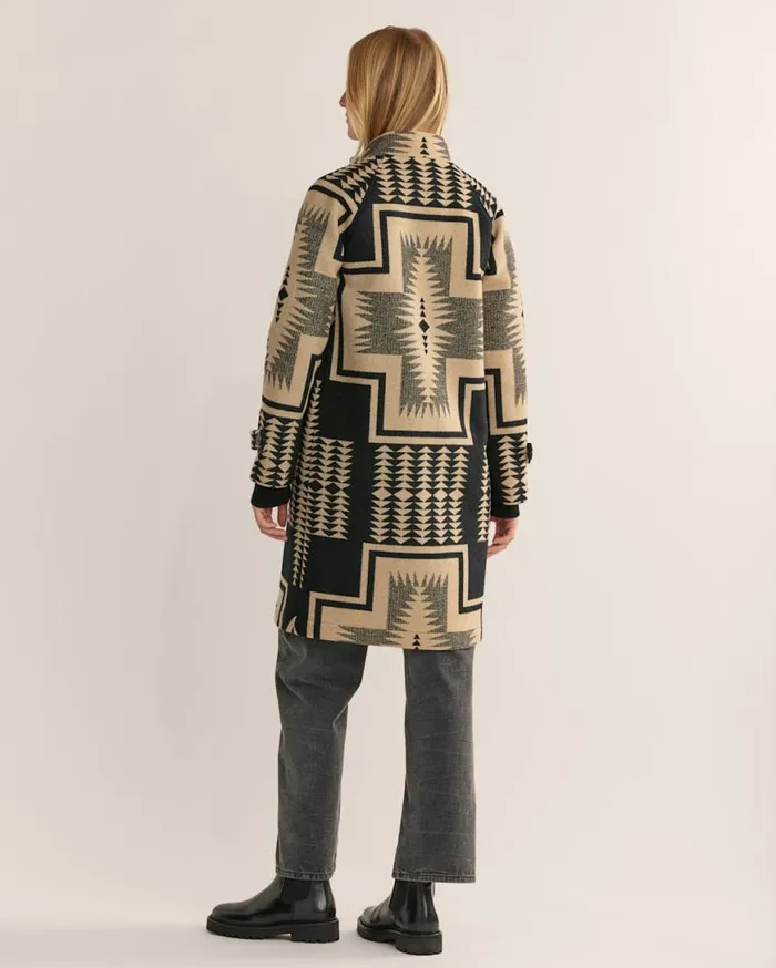 Women TIMBERLINE WOOL COAT Blacktan Harding Pendleton Jackets and Coats