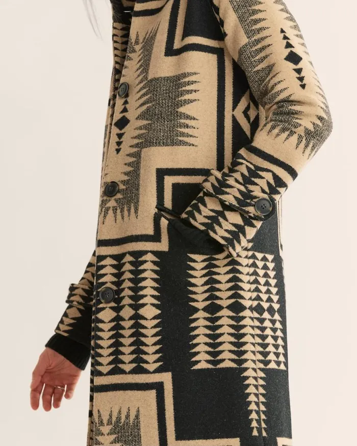 Women TIMBERLINE WOOL COAT Blacktan Harding Pendleton Jackets and Coats
