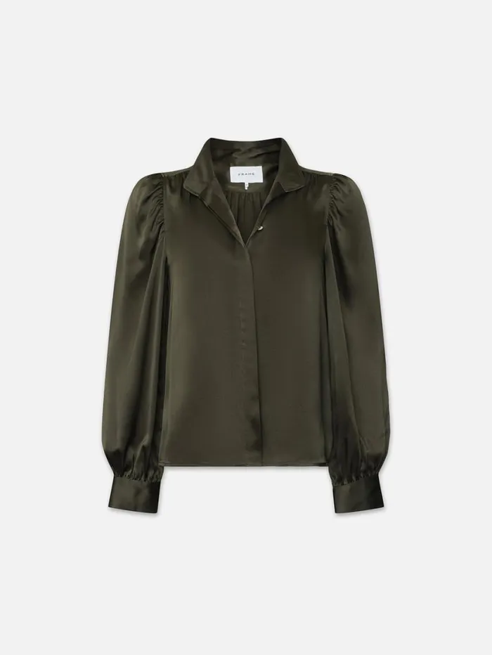 Women Tops and Blouses FRAME Gillian Long Sleeve Top 8212 Surplus