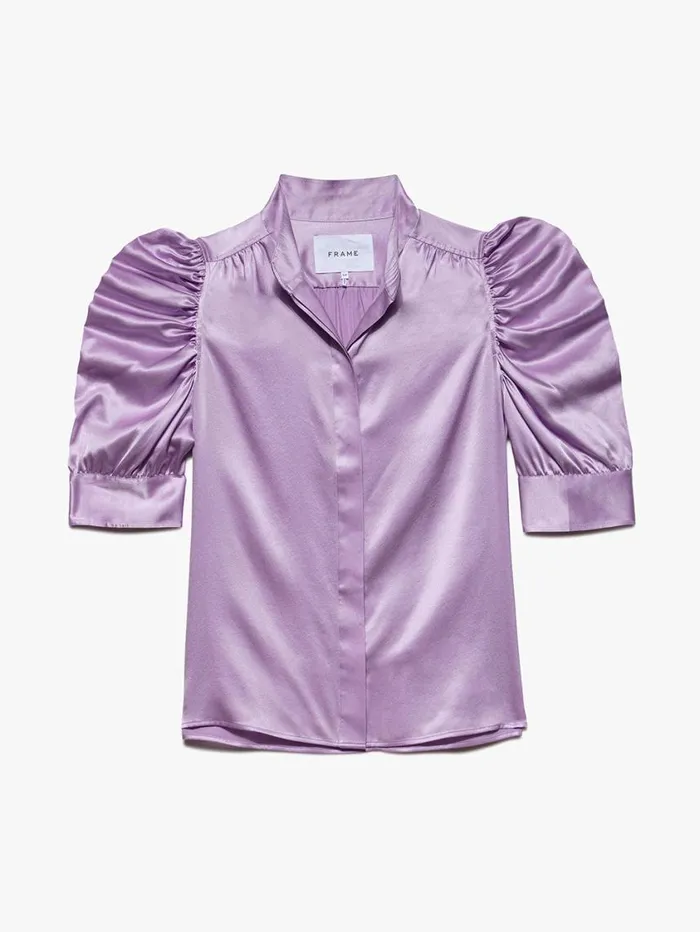 Women Tops and Blouses FRAME Gillian Top 8212 Lilac