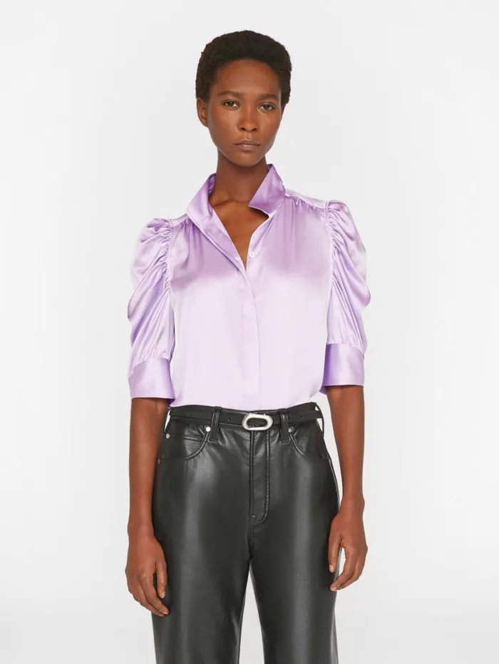Women Tops and Blouses FRAME Gillian Top 8212 Lilac Women Tops and Blouses FRAME Gillian Top 8212 Lilac