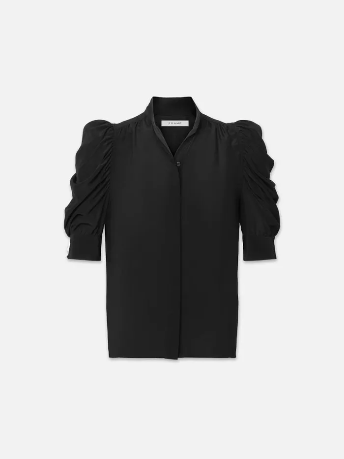 Women Tops and Blouses FRAME Gillian Top 8212 Noir