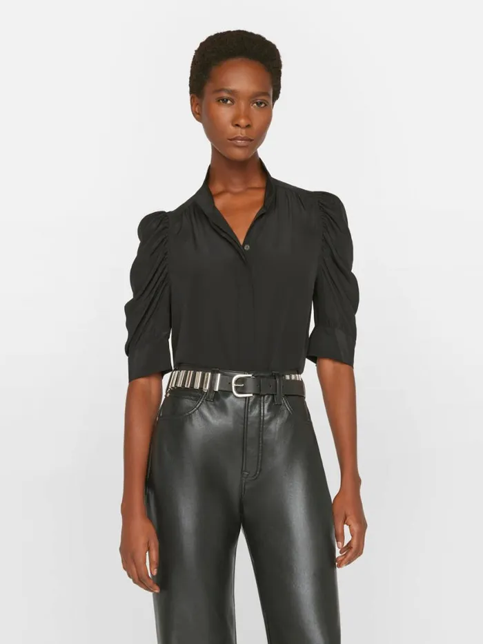 Women Tops and Blouses FRAME Gillian Top 8212 Noir
