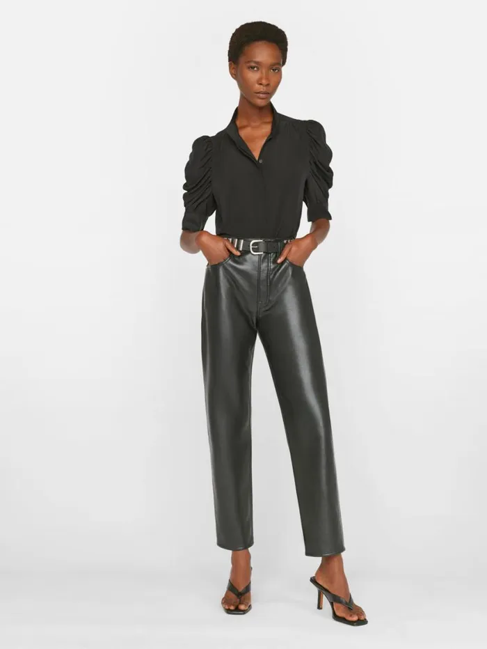 Women Tops and Blouses FRAME Gillian Top 8212 Noir