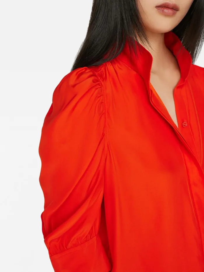 Women Tops and Blouses FRAME Gillian Top 8212 Red Orange