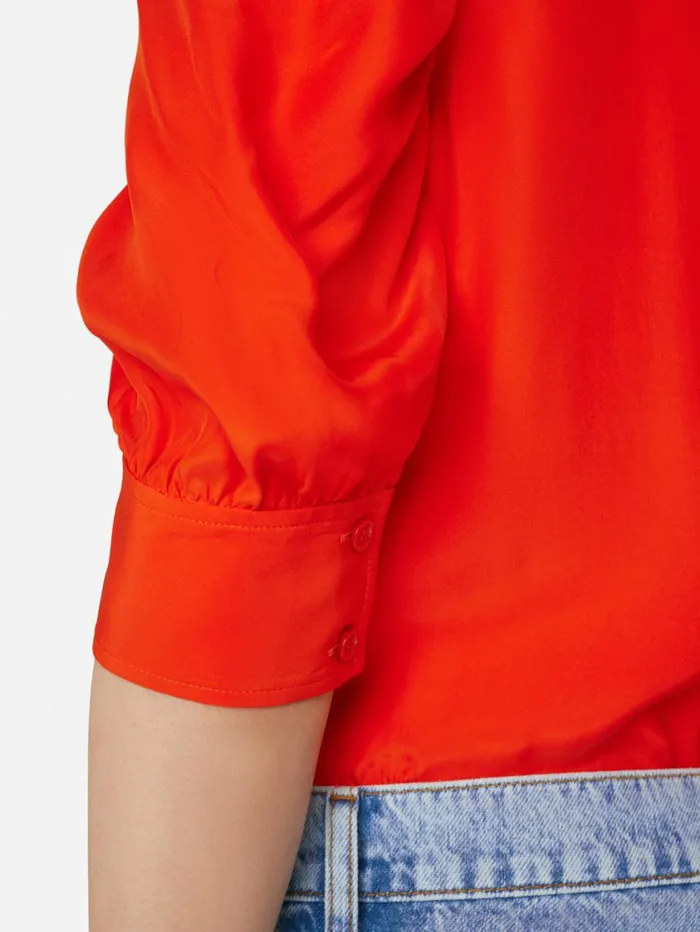 Women Tops and Blouses FRAME Gillian Top 8212 Red Orange