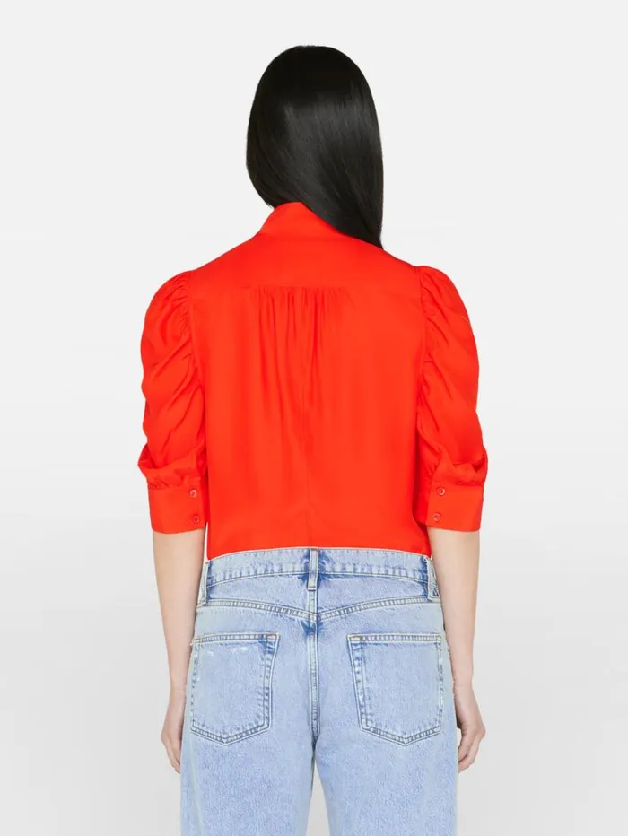 Women Tops and Blouses FRAME Gillian Top 8212 Red Orange