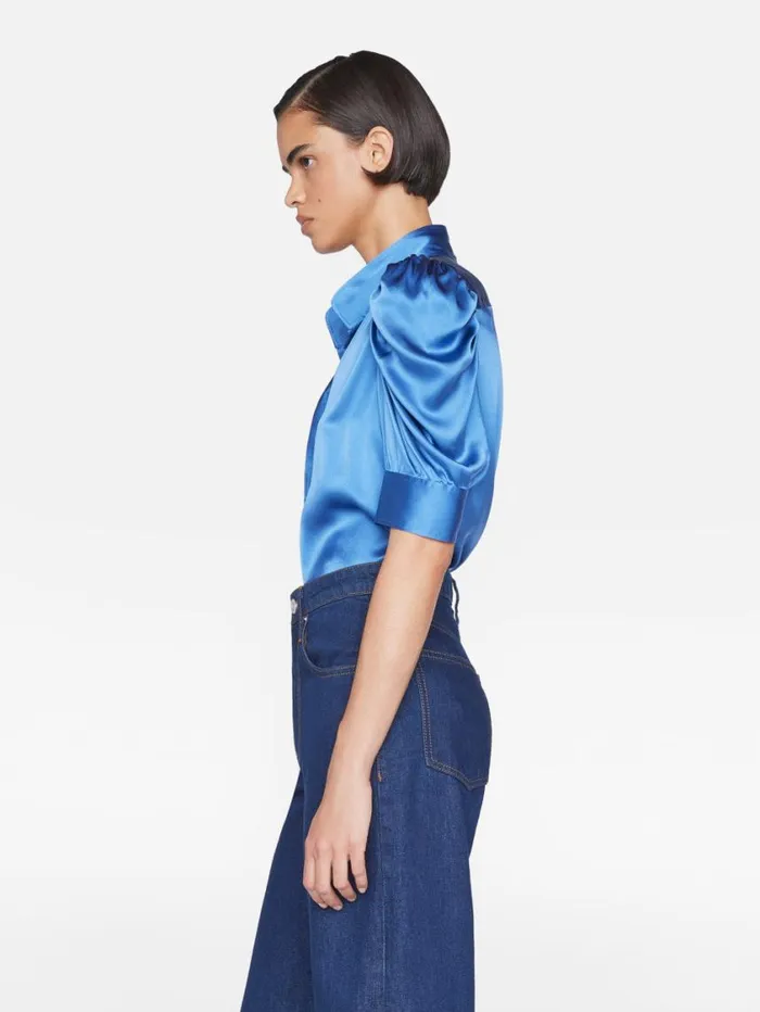 Women Tops and Blouses FRAME Gillian Top 8212 Slate Blue Women Tops and Blouses FRAME Gillian Top 8212 Slate Blue