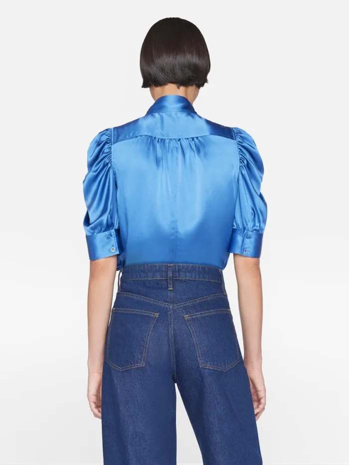 Women Tops and Blouses FRAME Gillian Top 8212 Slate Blue Women Tops and Blouses FRAME Gillian Top 8212 Slate Blue