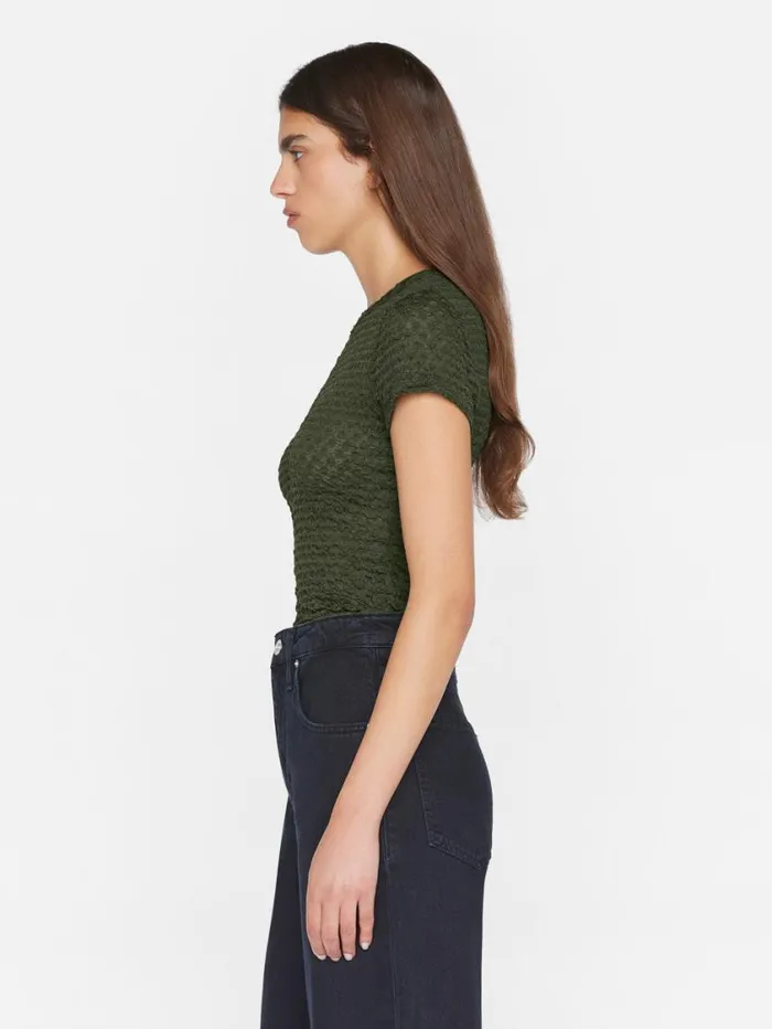 Women Tops and Blouses FRAME Mesh Lace Baby Tee 8212 Surplus Women Tops and Blouses FRAME Mesh Lace Baby Tee 8212 Surplus