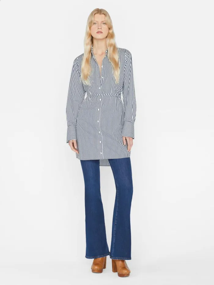 Women Tops and Blouses FRAME Mini Shirt Dress 8212 Blanc Multi Women Tops and Blouses FRAME Mini Shirt Dress 8212 Blanc Multi