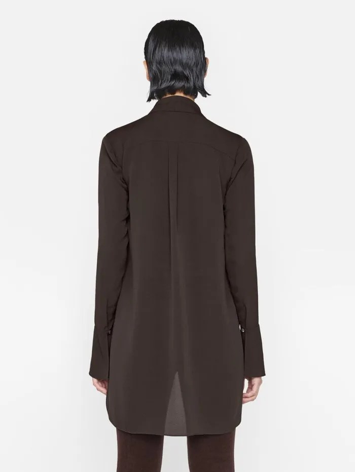 Women Tops and Blouses FRAME Narrow Tie Blouse 8212 Espresso