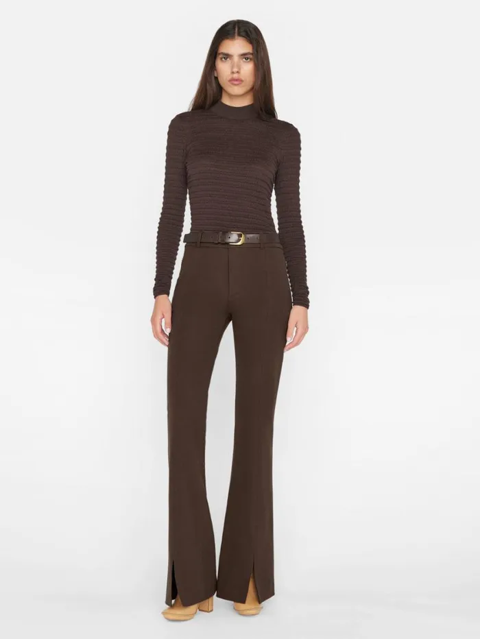 Women Tops and Blouses FRAME Smocked Mockneck Sweater 8212 Espresso Women Tops and Blouses FRAME Smocked Mockneck Sweater 8212 Espresso
