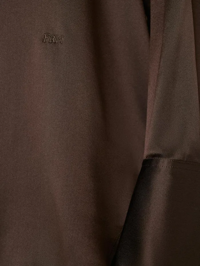 Women Tops and Blouses FRAME The Oversized Shirt 8212 Espresso