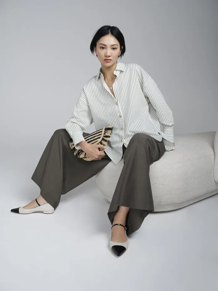 Women Tops LKBennett Bextor Cream And Green Stripe Italian ViscoseCotton Shirt Green Cream Women Tops LKBennett Bextor Cream And Green Stripe Italian ViscoseCotton Shirt Green Cream