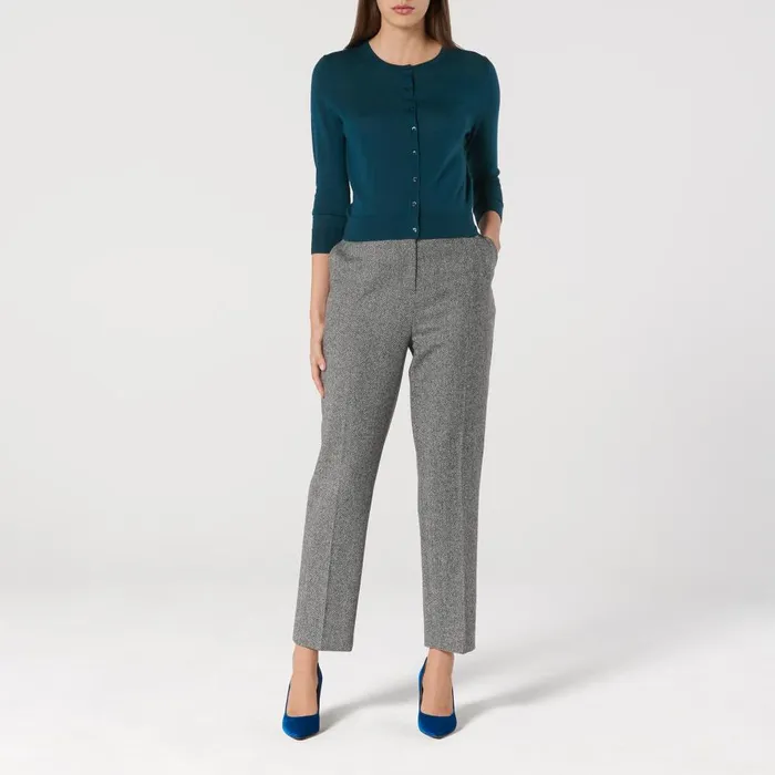 Women Tops LKBennett Bonnie Blue Merino Wool Cardigan Turquoise