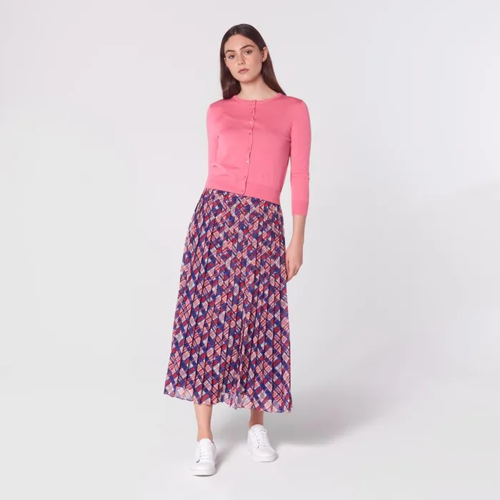 Women Tops LKBennett Bonnie Pink Merino Wool Cardigan Candy
