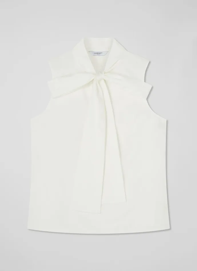Women Tops LKBennett Florian White Cotton Blouse White