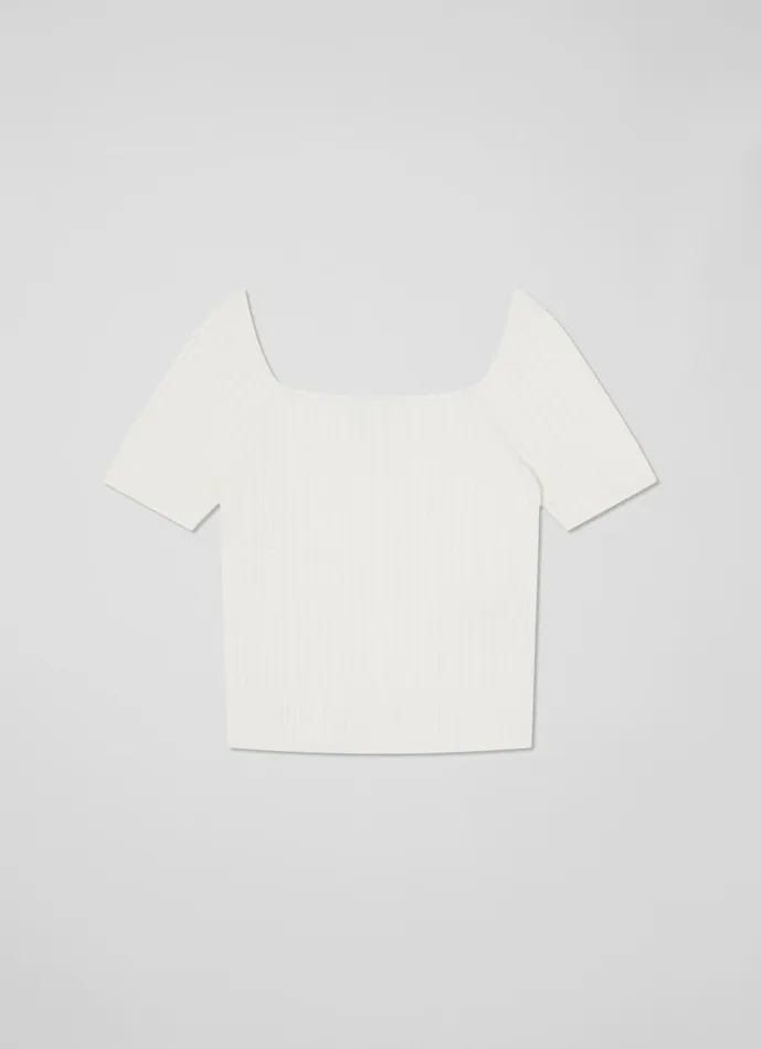 Women Tops LKBennett Maria Ivory Beaded Knitted Top Ivory