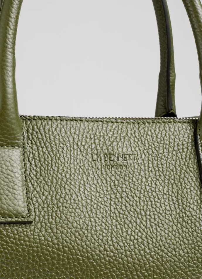 Women Tote Bags LKBennett Lilita Green Grainy Leather Tote Bag Women Tote Bags LKBennett Lilita Green Grainy Leather Tote Bag