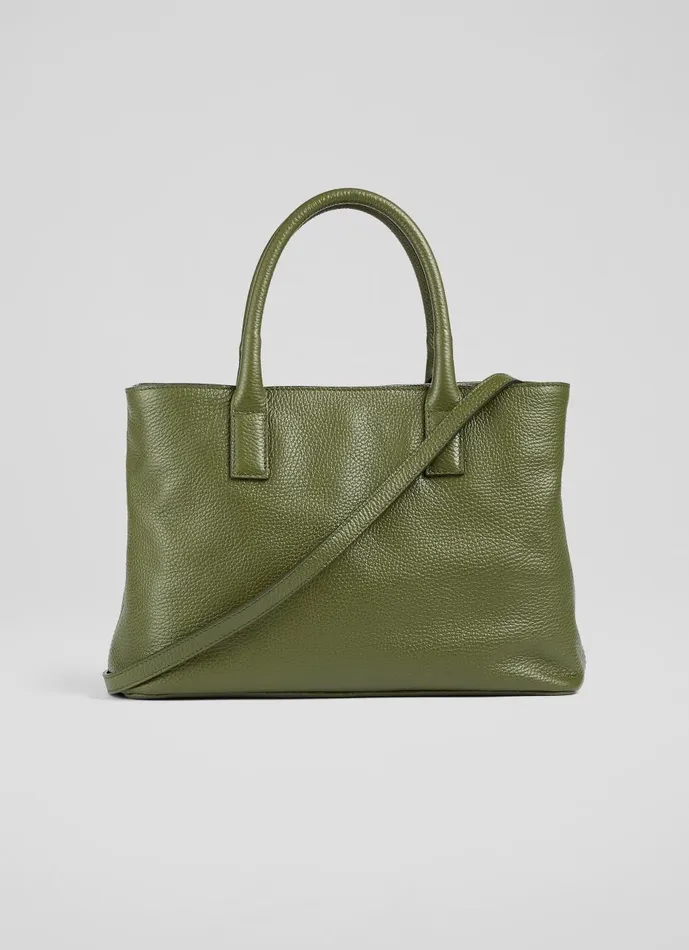 Women Tote Bags LKBennett Lilita Green Grainy Leather Tote Bag Women Tote Bags LKBennett Lilita Green Grainy Leather Tote Bag