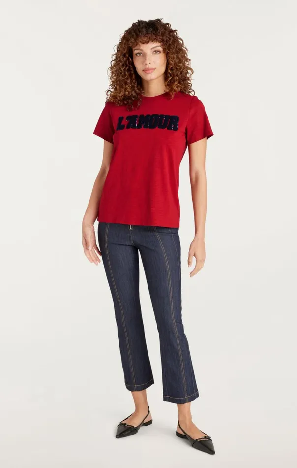 Women Toweled L039amour Shrunken Tee Rosewoodnavy Cinq Sept Tees