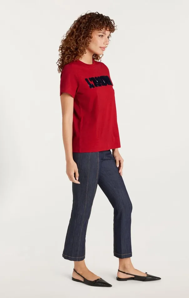 Women Toweled L039amour Shrunken Tee Rosewoodnavy Cinq Sept Tees