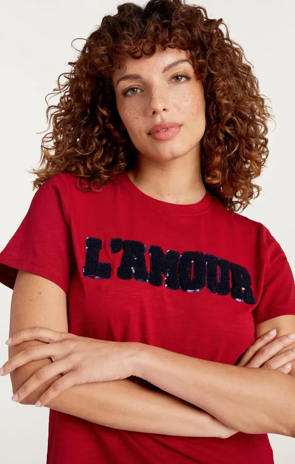 Women Toweled L039amour Shrunken Tee Rosewoodnavy Cinq Sept Tees