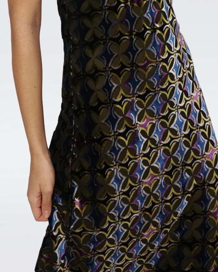Women Trent Slip Dress Gig Tile Green Burnout DVF Dresses