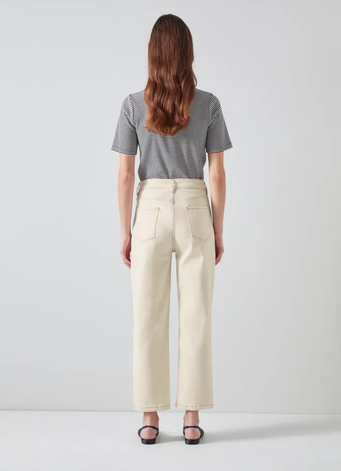 Women Trousers LKBennett Allie Ecru Denim Cropped Jeans Ecru Women Trousers LKBennett Allie Ecru Denim Cropped Jeans Ecru
