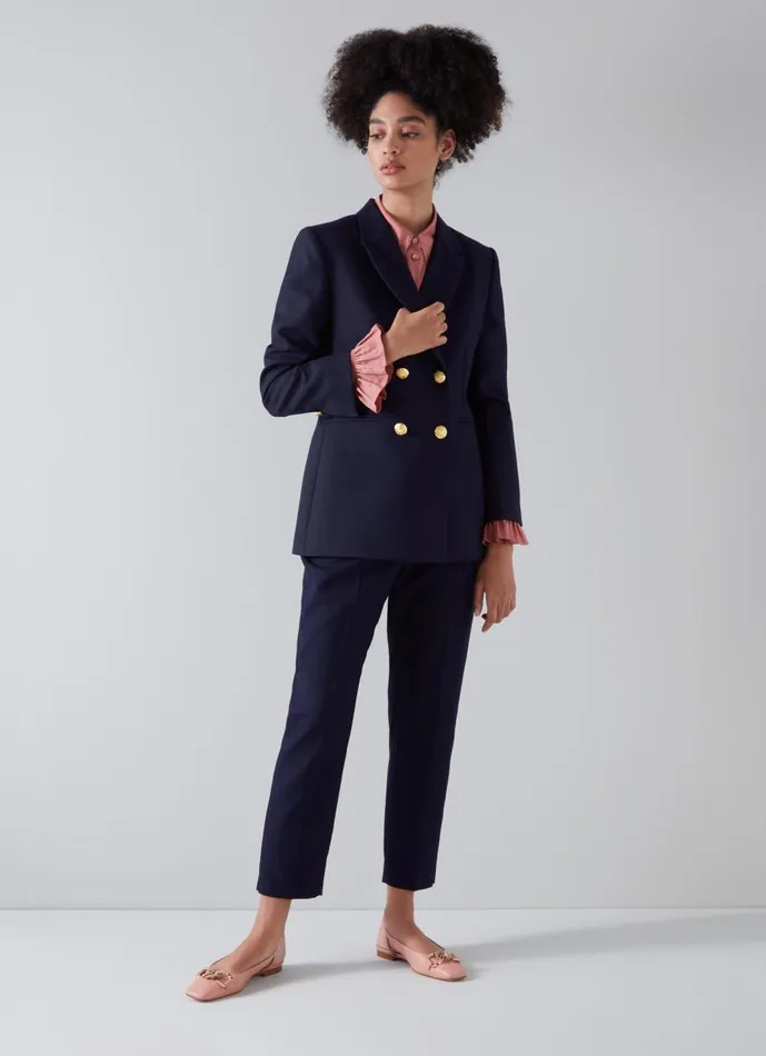 Women Trousers LKBennett Mariner Navy Cigarette Trousers Navy