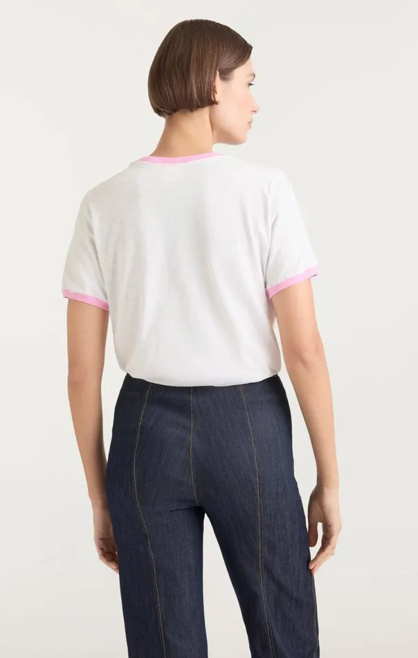 Women Two Tone Je T039aime Tee Whitecarnation Cinq Sept Tees