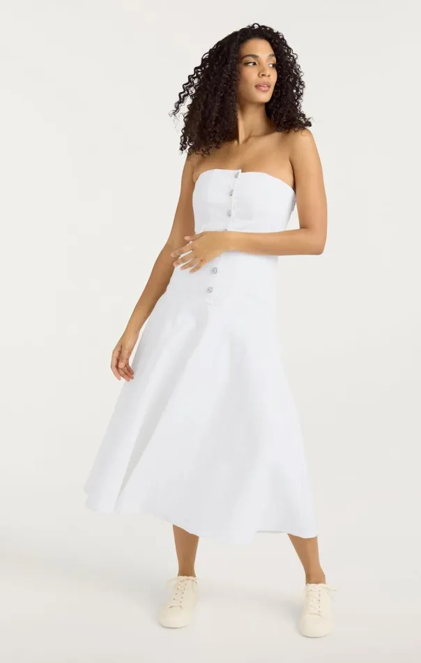 Women Veena Dress White Cinq Sept Midi